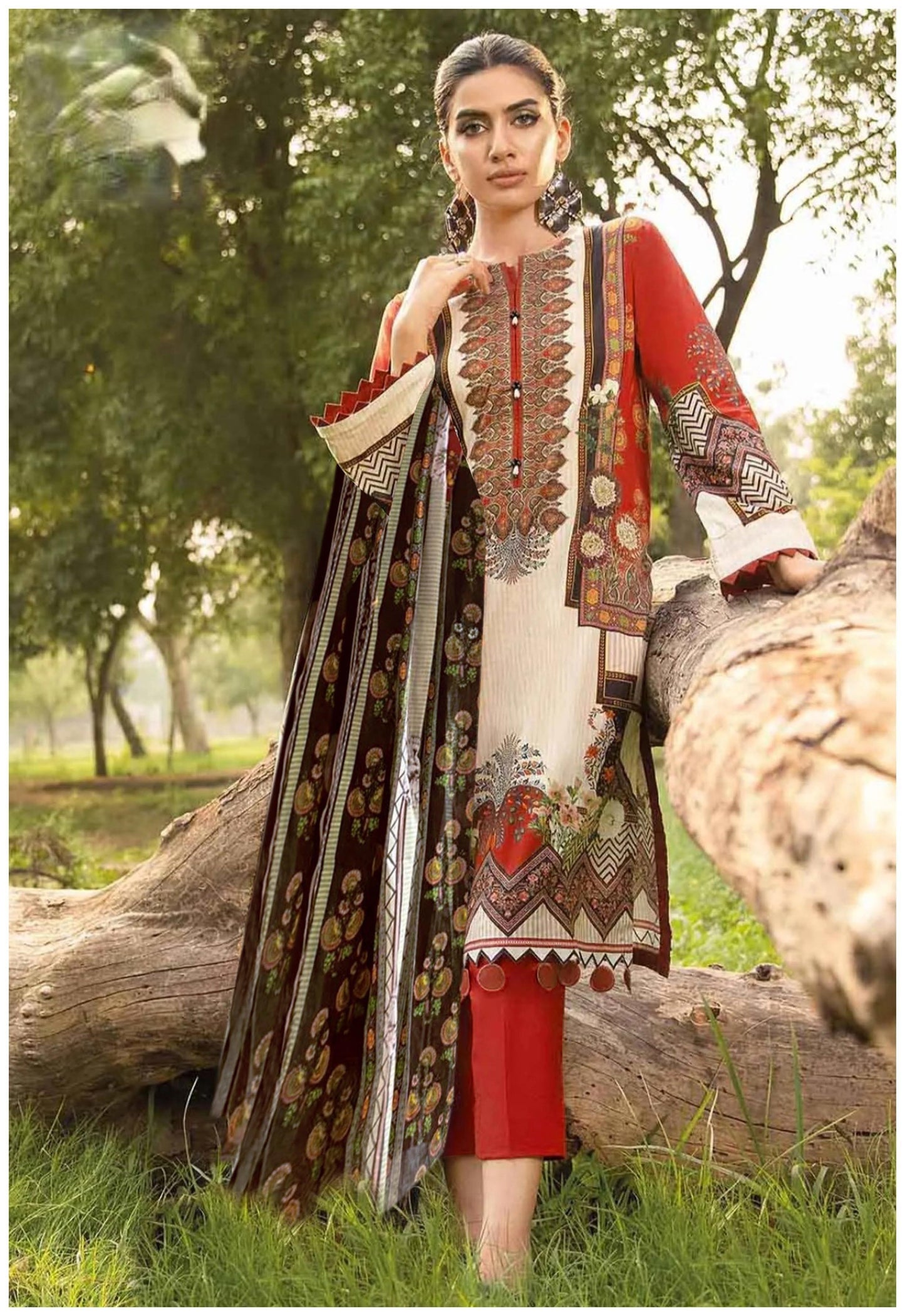 REET MAHAL DESIGNER COTTON SALWAR SUIT MATERIAL WITH PRINTED DUPATTA