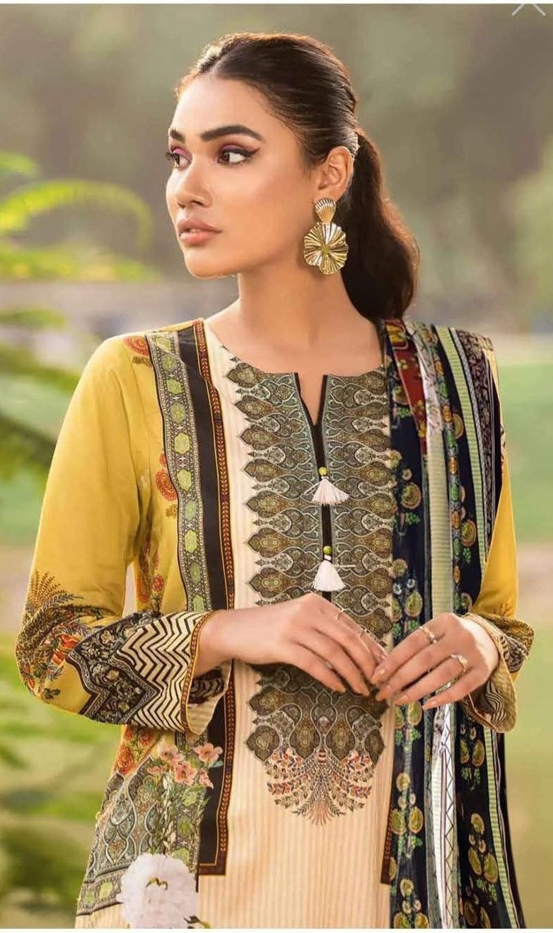 REET MAHAL DESIGNER COTTON SALWAR SUIT MATERIAL WITH PRINTED DUPATTA