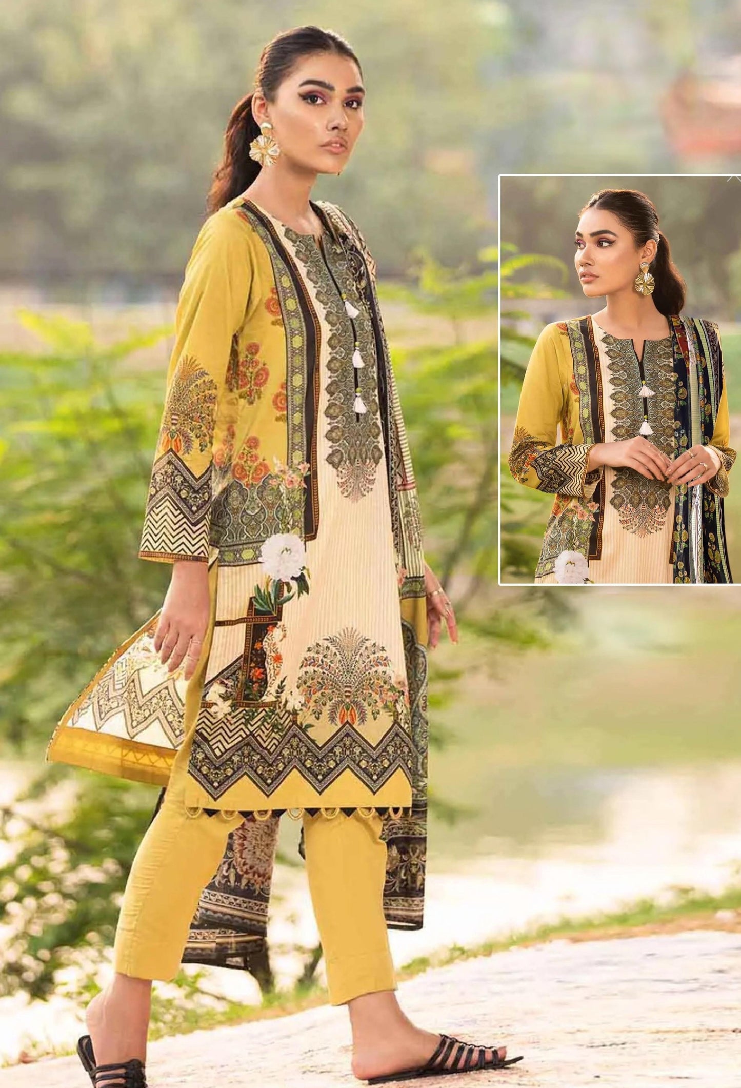 REET MAHAL DESIGNER COTTON SALWAR SUIT MATERIAL WITH PRINTED DUPATTA