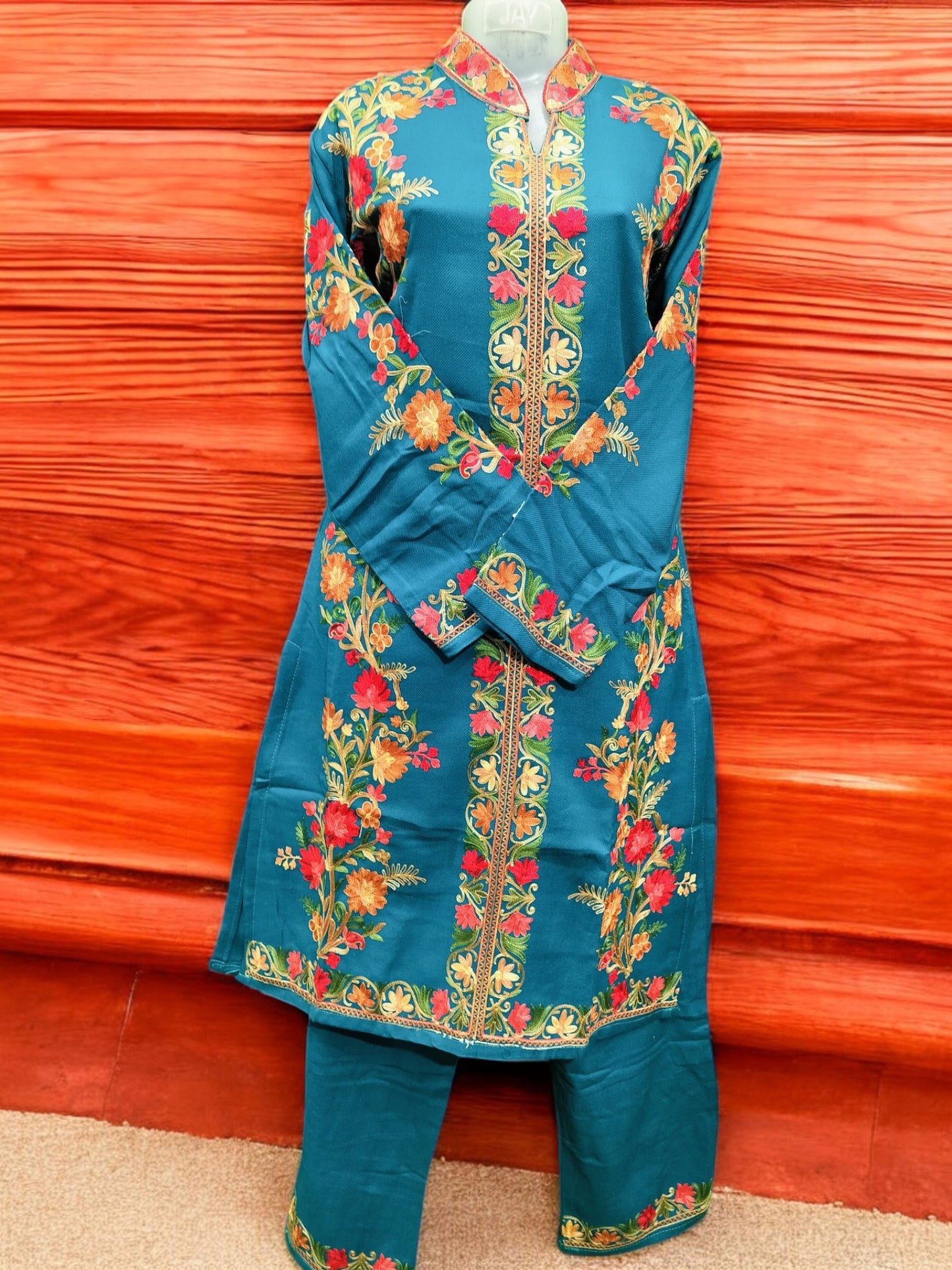 Kashmiri Embroidery Long Coord Set Stylish Party Wear