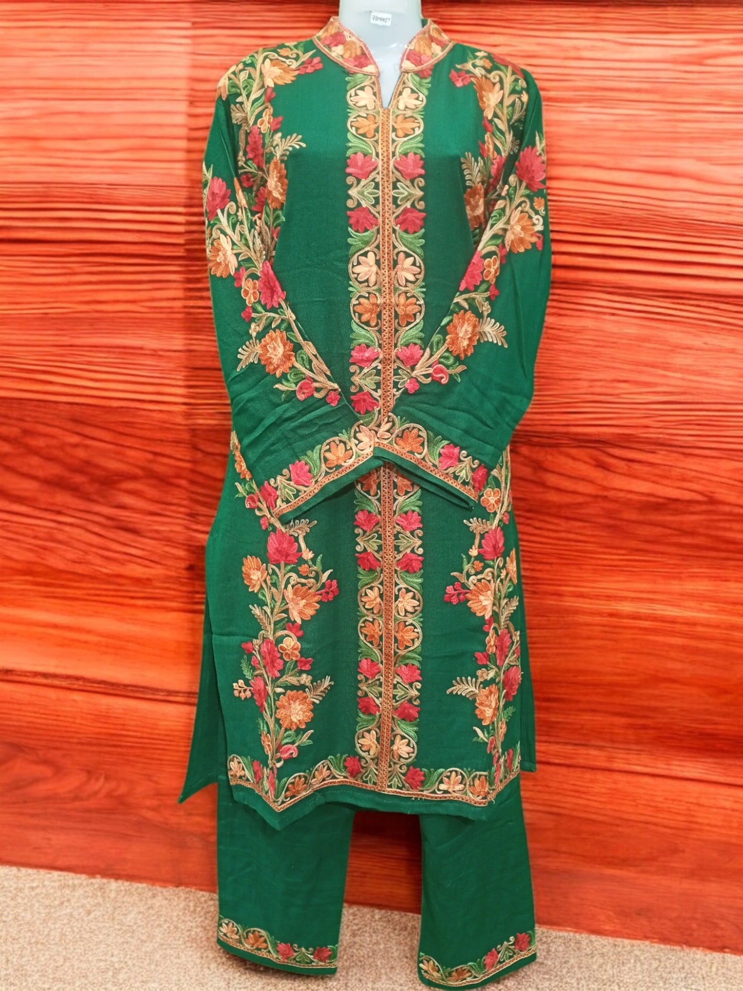 Kashmiri Embroidery Long Coord Set Stylish Party Wear