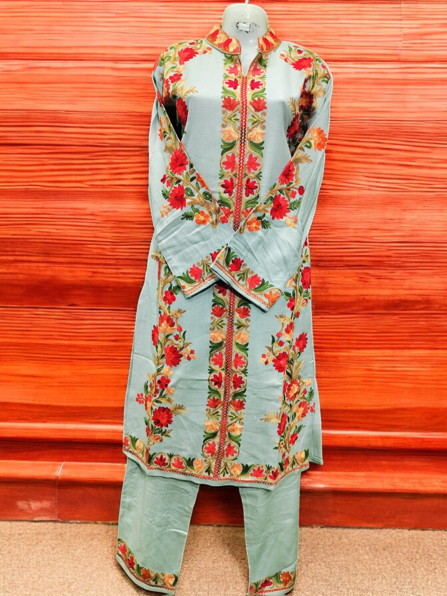 Kashmiri Embroidery Long Coord Set Stylish Party Wear