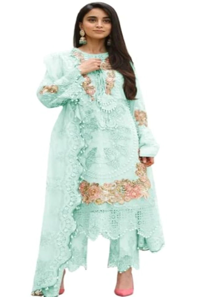 Unstitched Georgette Style Party With Heavy embroidered Suit