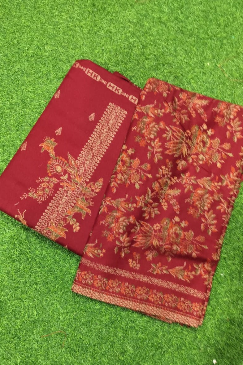 Reet Mahal Unstitched Woolen Printed Salwar Suit Material