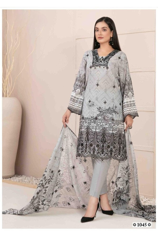 REET MAHAL HAND-EMBROIDERED PURE COTTON SUIT SET MATERIAL WITH DESIGNER DUPATTA