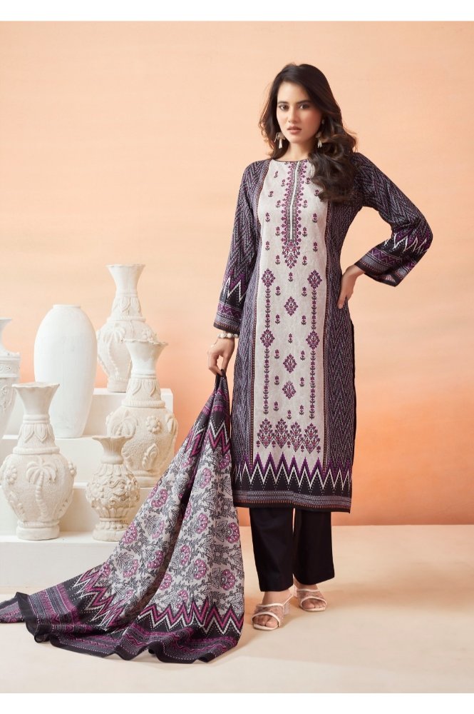 REET MAHAL DESIGNER PAKISTANI STYLE SUIT SALWAR MATERIAL WITH PRINTED DUPATTA