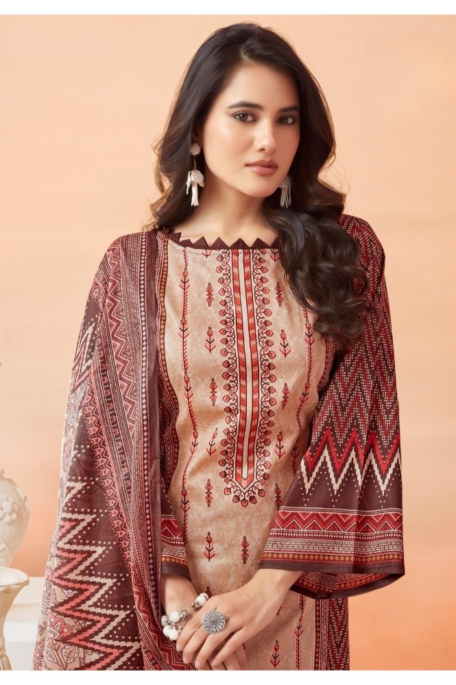 REET MAHAL DESIGNER PAKISTANI STYLE SUIT SALWAR MATERIAL WITH PRINTED DUPATTA