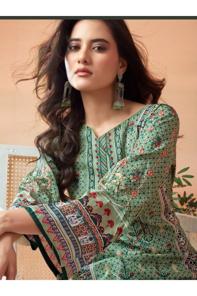 REET MAHAL DESIGNER PAKISTANI STYLE SUIT SALWAR MATERIAL WITH PRINTED DUPATTA