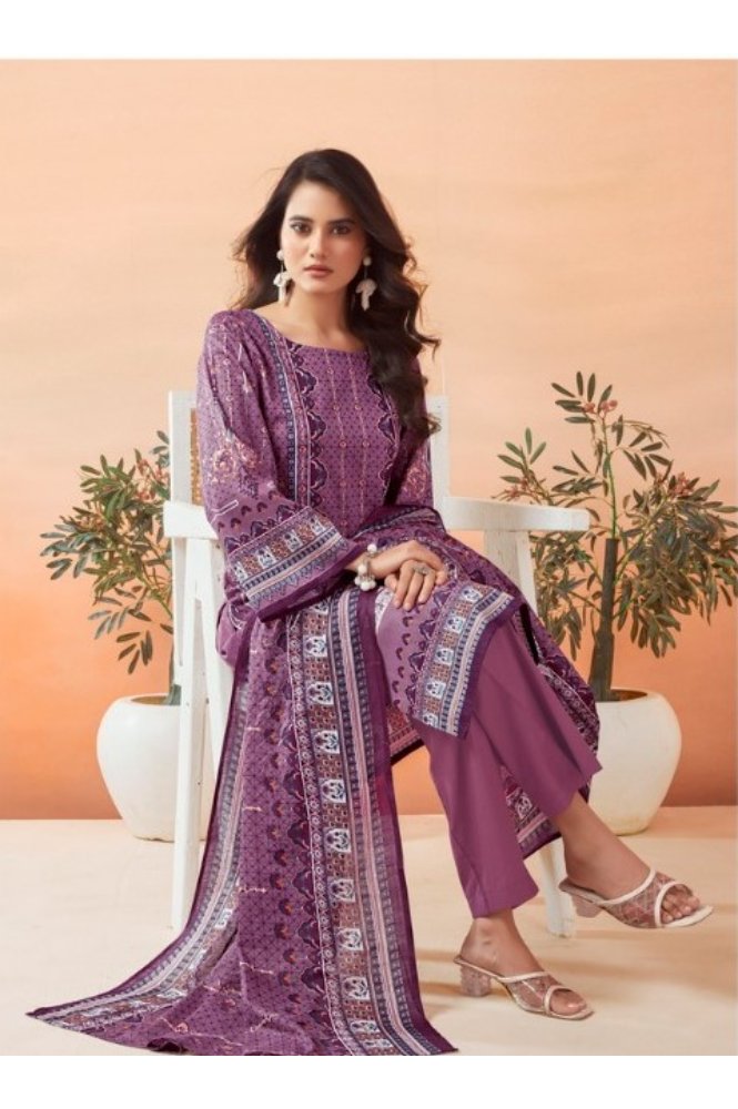 REET MAHAL DESIGNER PAKISTANI STYLE SUIT SALWAR MATERIAL WITH PRINTED DUPATTA