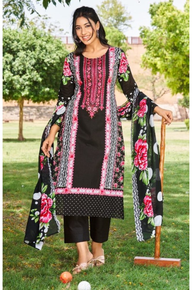 REET MAHAL PURE LAWN COTTON SUIT SET MATERIAL WITH EMBROIDERED DUPATTA