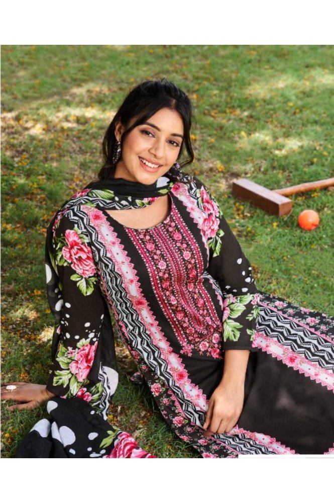 REET MAHAL PURE LAWN COTTON SUIT SET MATERIAL WITH EMBROIDERED DUPATTA