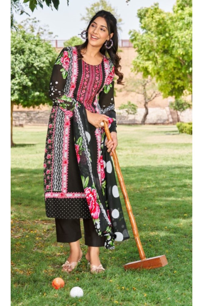 REET MAHAL PURE LAWN COTTON SUIT SET MATERIAL WITH EMBROIDERED DUPATTA