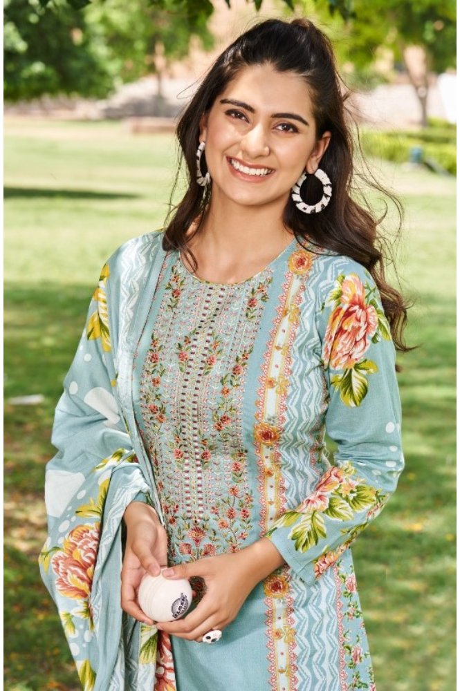 REET MAHAL PURE LAWN COTTON SUIT SET MATERIAL WITH EMBROIDERED DUPATTA