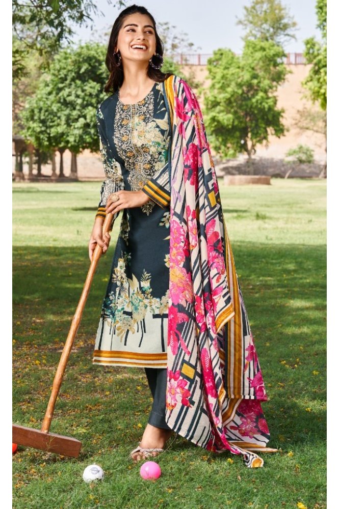 REET MAHAL PURE LAWN COTTON SUIT SET MATERIAL WITH EMBROIDERED DUPATTA