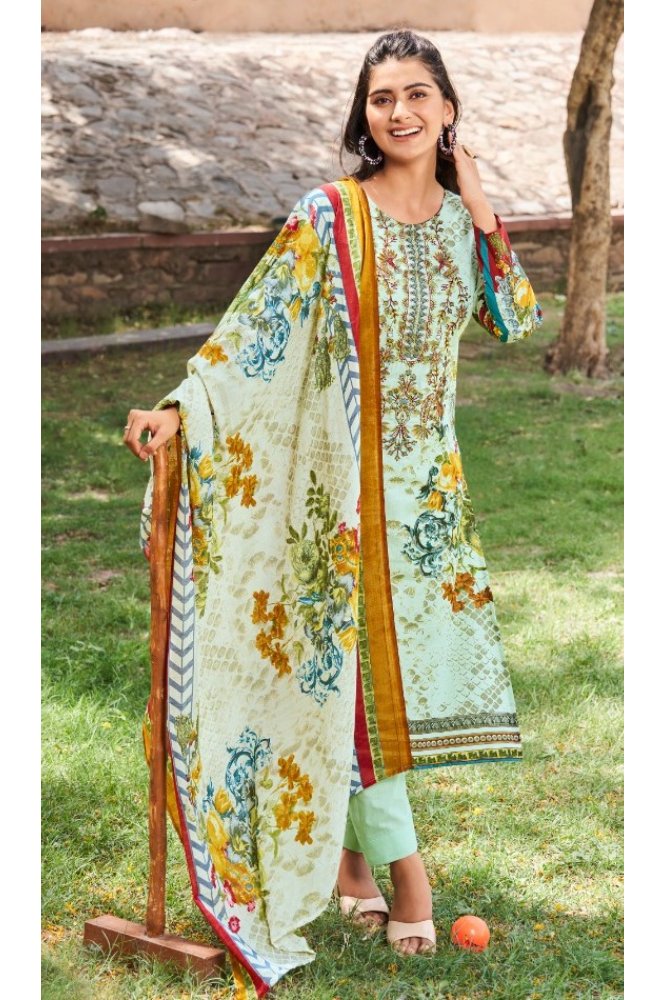 REET MAHAL PURE LAWN COTTON SUIT SET MATERIAL WITH EMBROIDERED DUPATTA