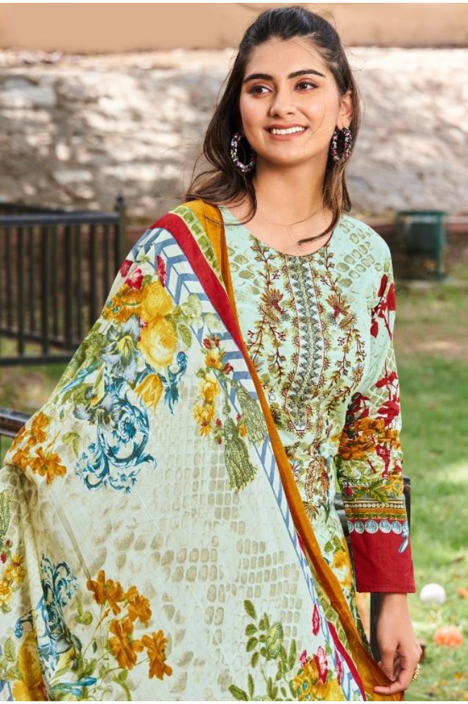 REET MAHAL PURE LAWN COTTON SUIT SET MATERIAL WITH EMBROIDERED DUPATTA