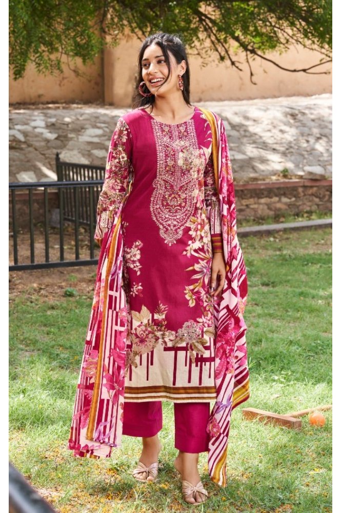 REET MAHAL PURE LAWN COTTON SUIT SET MATERIAL WITH EMBROIDERED DUPATTA