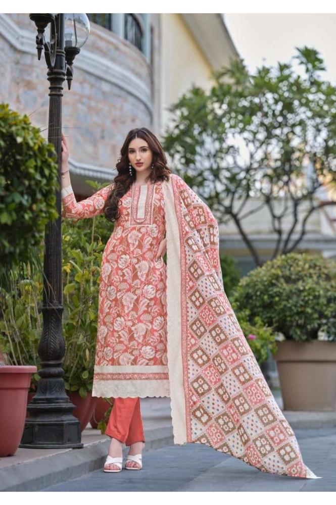 REET MAHAL ZULFAHAT SALWAR SUIT SET MATERIAL WITH EMBROIDERED DUPATTA