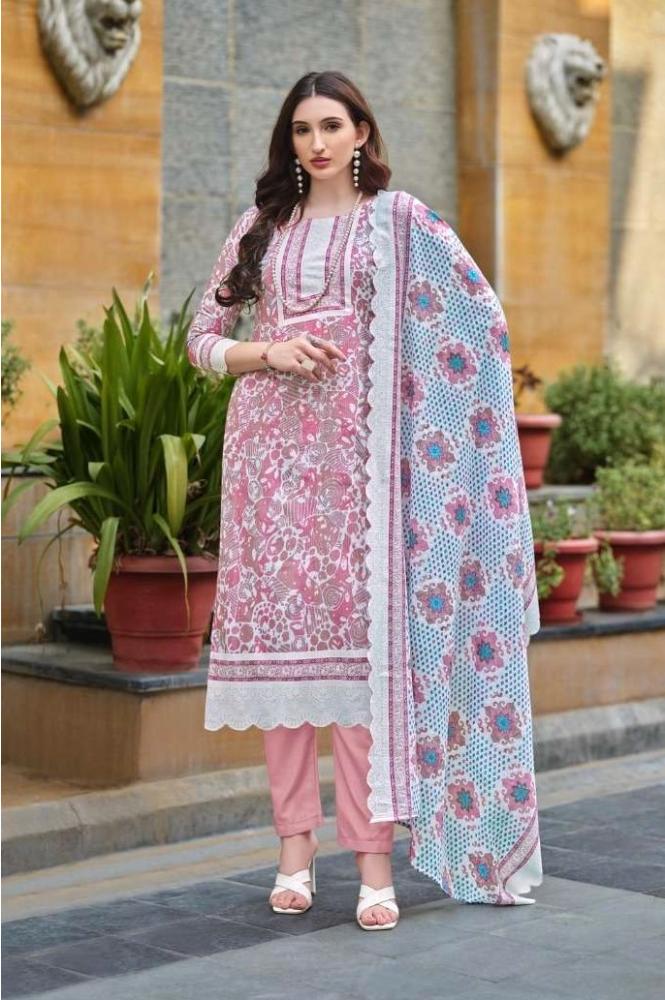 REET MAHAL ZULFAHAT SALWAR SUIT SET MATERIAL WITH EMBROIDERED DUPATTA