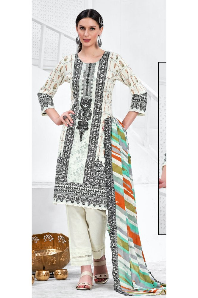 REET MAHAL HANDCRAFTED EMBROIDERED COTTON SUIT SET MATERIAL WITH ELEGANCE DUPATTA