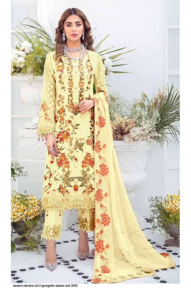 REET MAHAL ELEGANT DESIGNER PAKISTANI SUIT SALWAR MATERIAL WITH DUPATTA