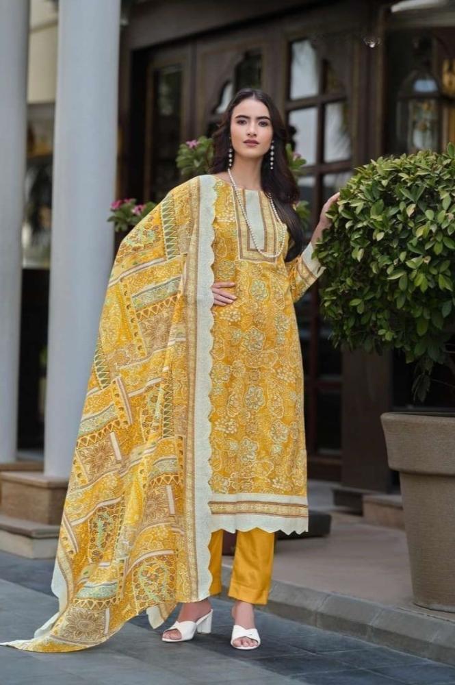 REET MAHAL ZULFAHAT SALWAR SUIT SET MATERIAL WITH EMBROIDERED DUPATTA