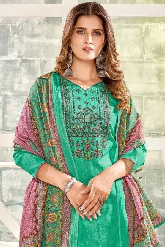 REET MAHAL ETHNIC SUIT SALWAR MATERIAL WITH ELEGANT EMBROIDERED DUPATTA